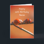 Ladybug Friends Nature Personalized Birthday  Card<br><div class="desc">Two ladybugs meeting on a wire fence nature photography by Susan Birthday card. You can change or add any text you like for a more personal touch. Please visit my gallery to see more flower and nature photography and digital art cards and gifts. Thanks for stopping by Smilin' Eyes Treasures!...</div>