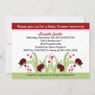 Ladybug Garden #2 Baby Shower Invitations