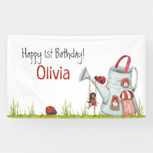Ladybug Garden Banner