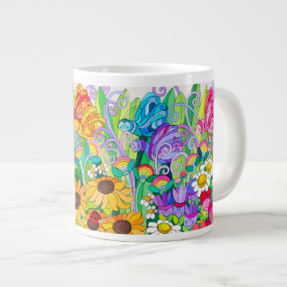 Ladybug Garden Butterflies Giant Coffee Mug