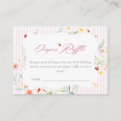 Ladybug Garden Floral Baby Shower Diaper Raffle