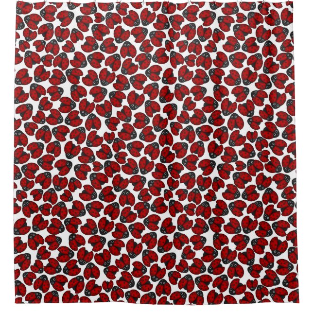 Ladybug Gathering Shower Curtain (Front)