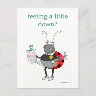 Ladybug Get Well Postcard