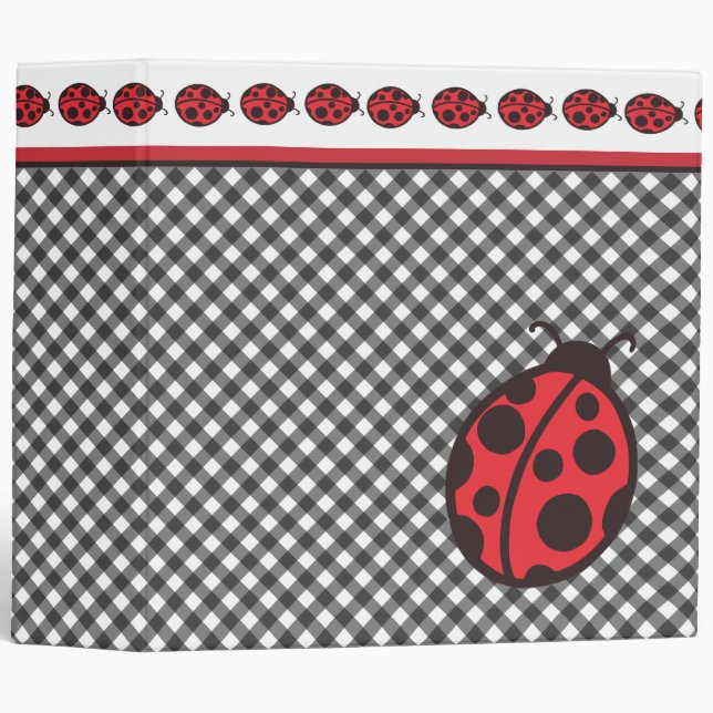Ladybug Gingham Binder (Front/Spine)