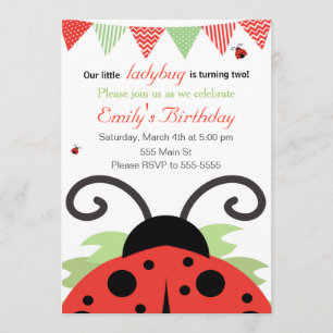 Ladybug Girl Birthday Invitation Card