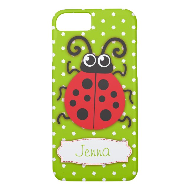 Ladybug girls name green red Case-Mate iPhone case (Back)