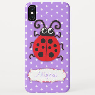 Ladybug girls name purple iPhone XS max case