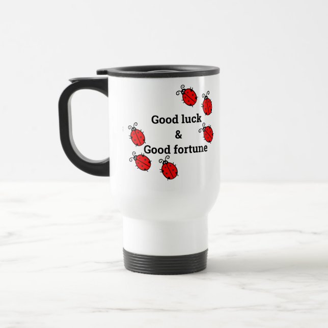 LadyBUG Good Luck Fortune Family Amulet Photo Coff Travel Mug (Left)