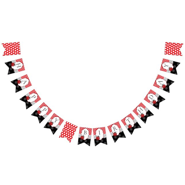 Ladybug Happy Birthday Bunting Flags (All)