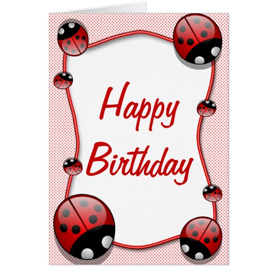 Ladybug Happy Birthday Card | Zazzle
