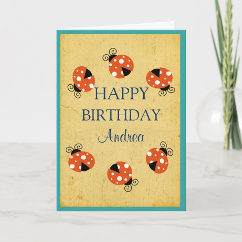 Ladybug Happy Birthday Card