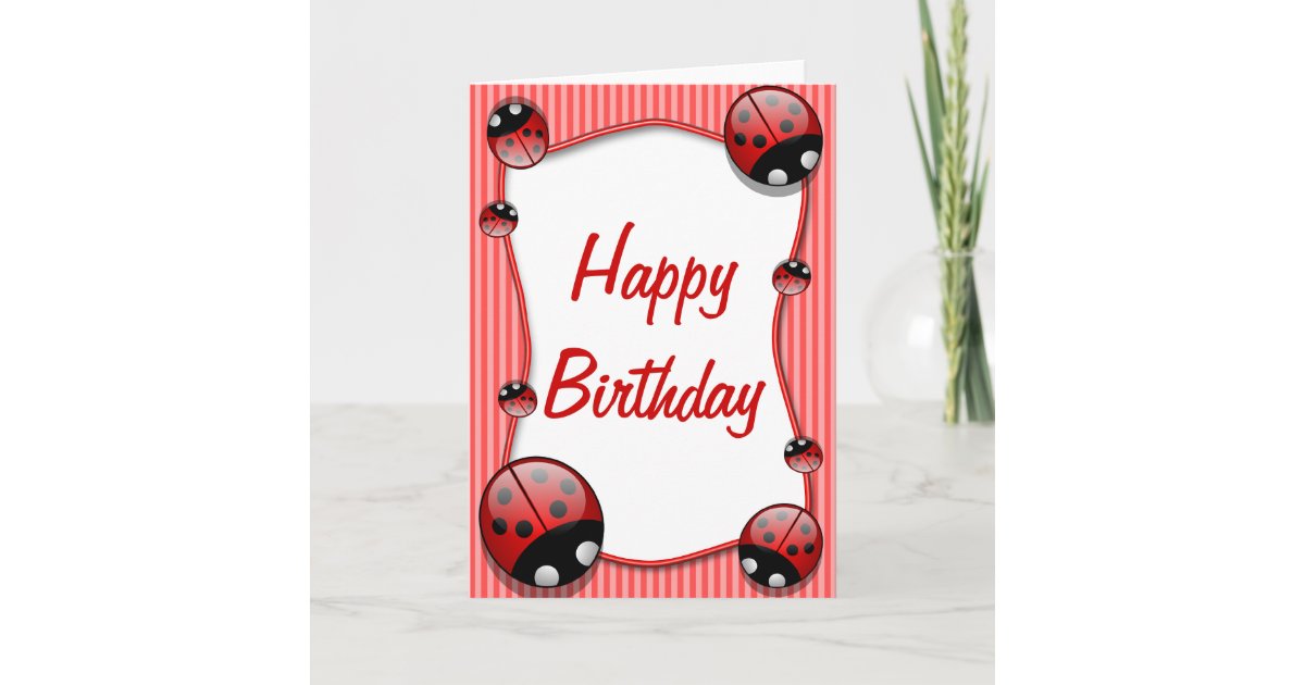 Ladybug Happy Birthday Card | Zazzle