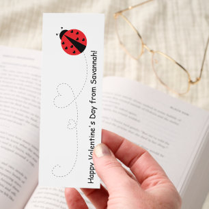 Ladybug Happy Valentine's Day Bookmark Valentines 