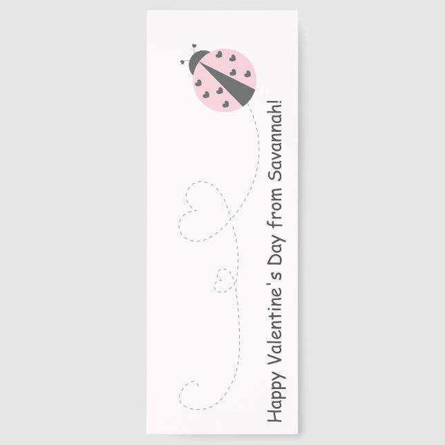 Ladybug Happy Valentine's Day Bookmark Valentines  (Front)