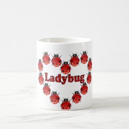 Ladybug Heart Coffee Mug