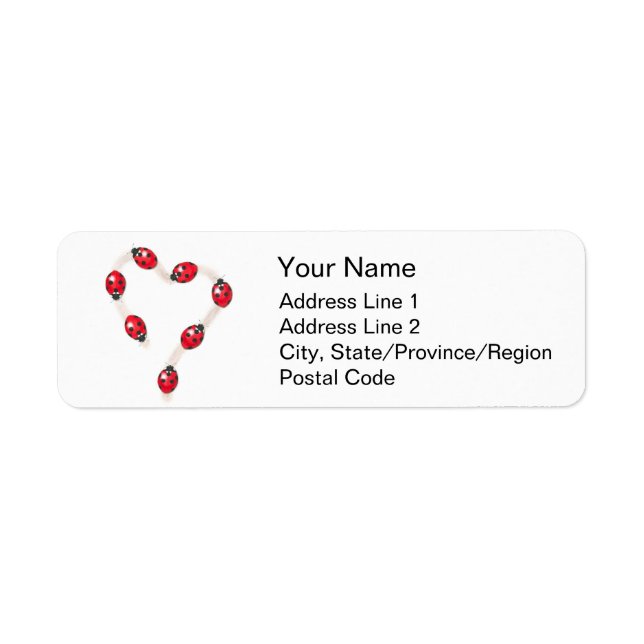 Ladybug Heart Illustration Address Labels (Front)