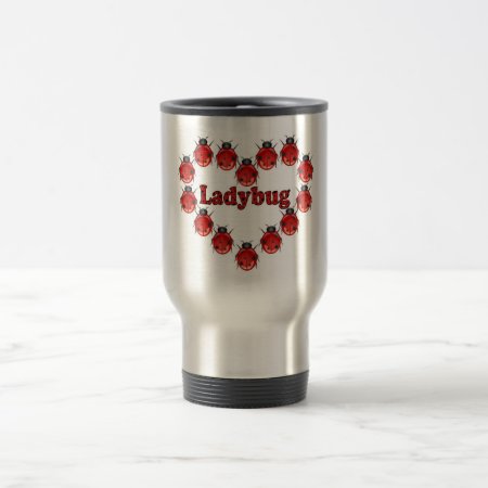 Ladybug Heart Travel Coffee Mug