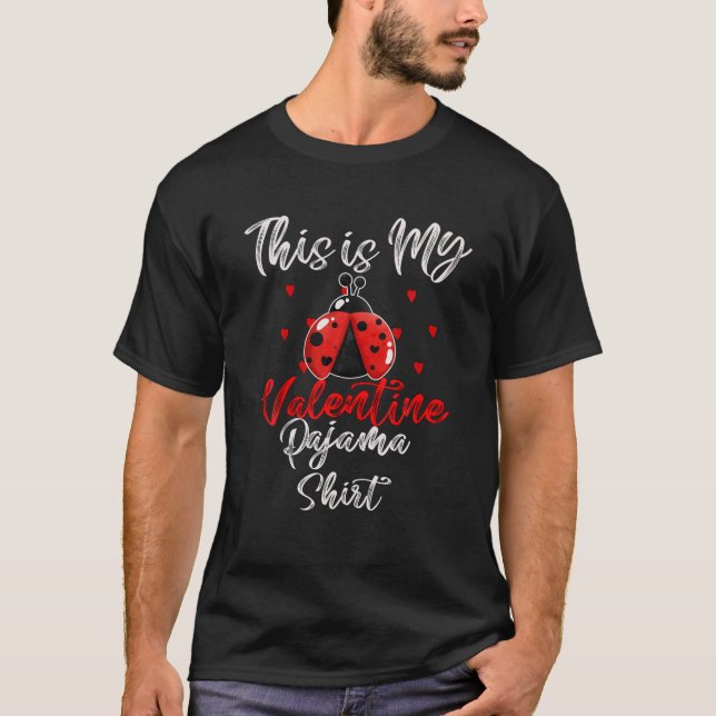 Ladybug Heart Valentines Day Outfits For Girls Fun T-Shirt (Front)