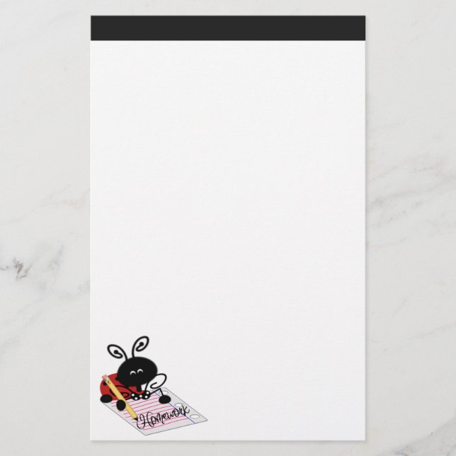 Ladybug Homework Stationary Stationery (Front)