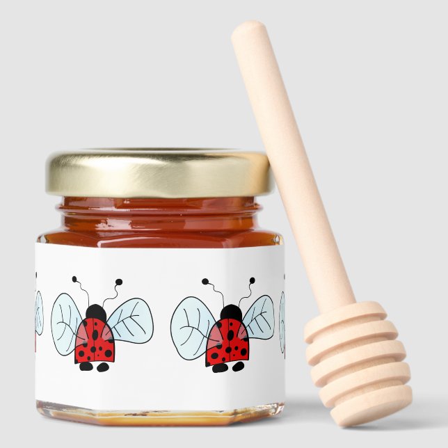 Ladybug  honey jar favors (Front)