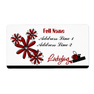 Ladybug Hot-lips Avery Label