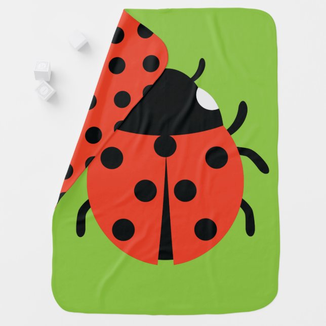 Ladybug Illustration Baby Blanket (In Situ)