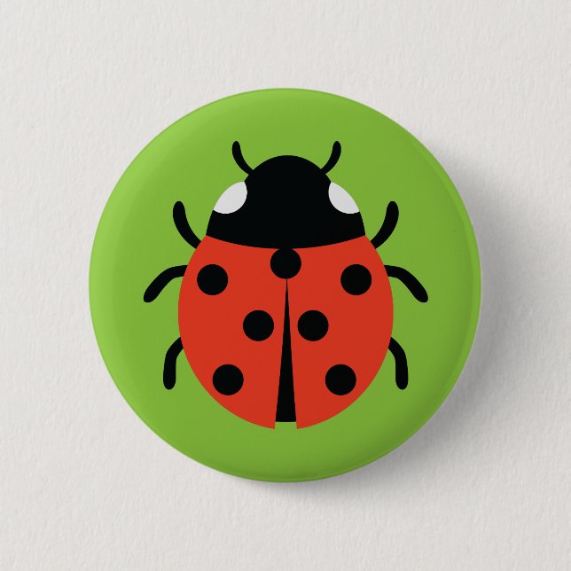 Ladybug Illustration Button (Front)
