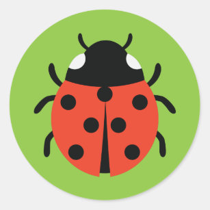 Ladybug Illustration Classic Round Sticker