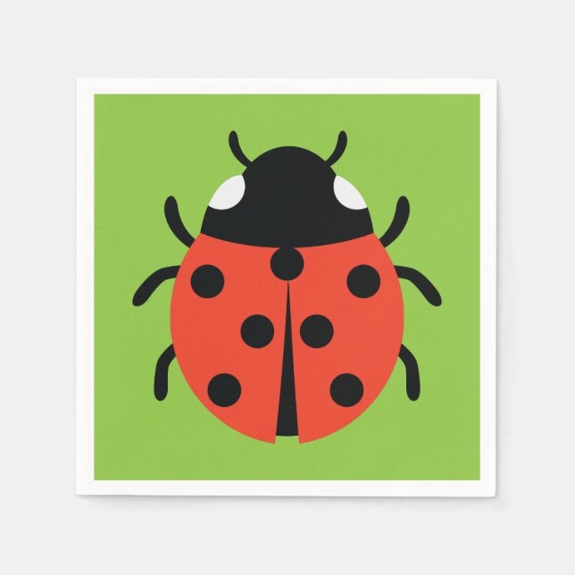 Ladybug Illustration Napkins (Front)