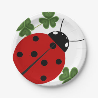 Ladybug in Clover Paper Plates