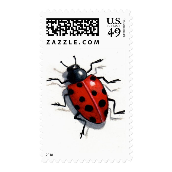 LADYBUG IN COLOR PENCIL STAMPS