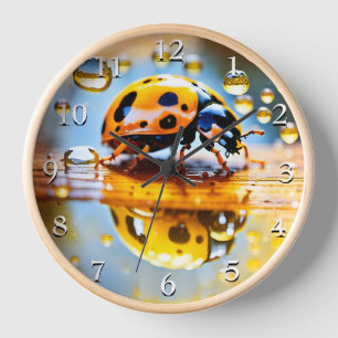 Ladybug in rain clock