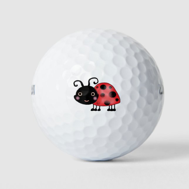 Ladybug insect cartoon art golf balls (Front)