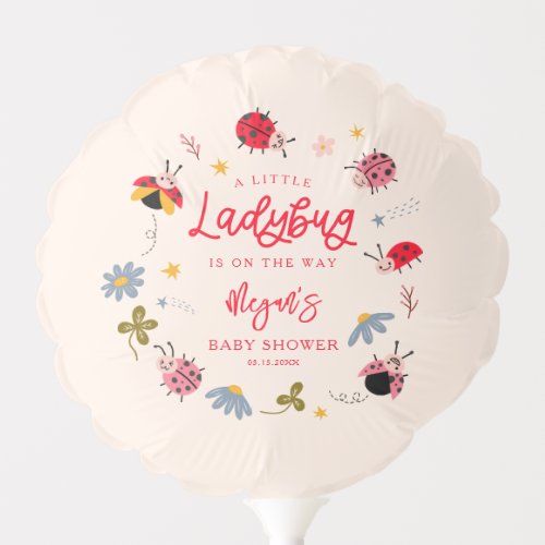 Ladybug Insect Floral Baby Shower Balloon