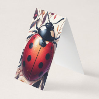 Ladybug Insect Folded Bookmark  Business Card
