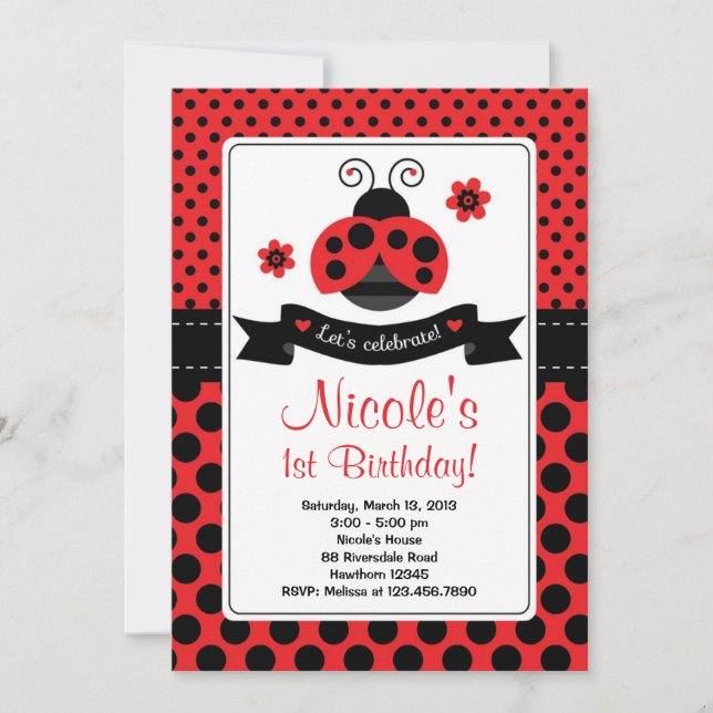 Ladybug Invitation / Lady Bug Invitation (Front)