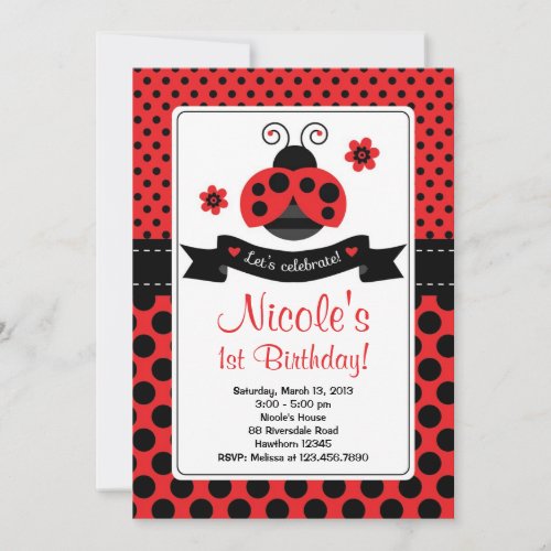 Ladybug Invitation  Lady Bug Invitation