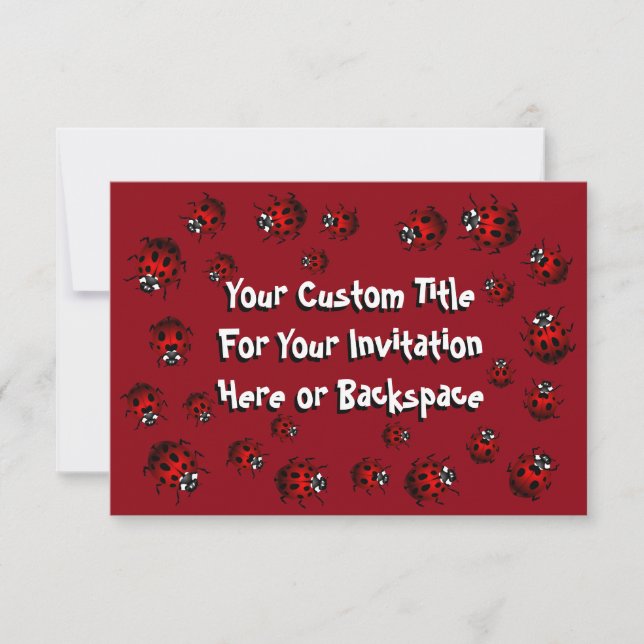 Ladybug Invitations Personalized  Red Ladybug RSVP (Front)