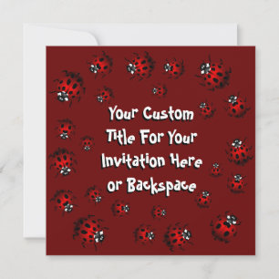 Ladybug Invitations Personalized  Red Ladybug RSVP
