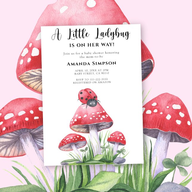 Ladybug Is On The Way Baby Shower Invitati Invitation (Creator Uploaded)