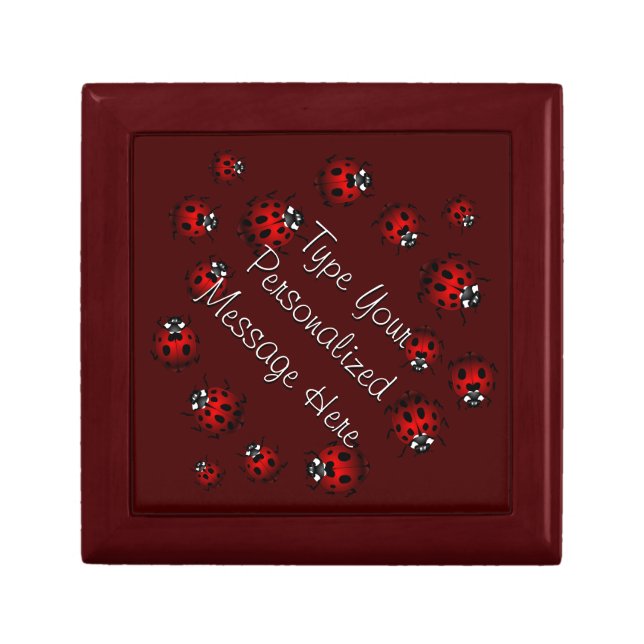 Ladybug Jewelry Box Personalized Keepsake Box Gift (Front)