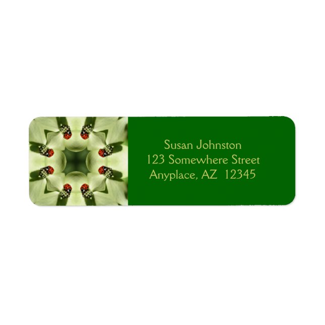 Ladybug Kaleidoscope Abstract Address Label (Front)