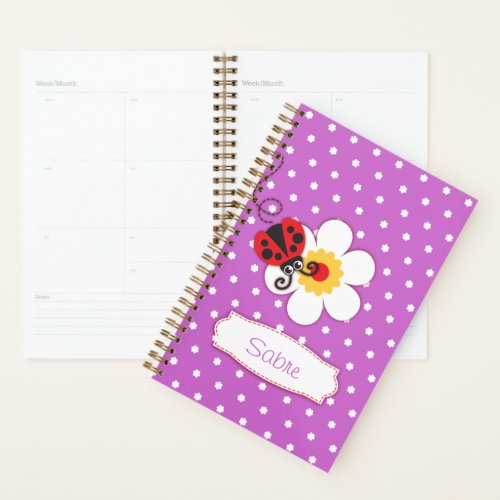 Ladybug kids named purple red  planner