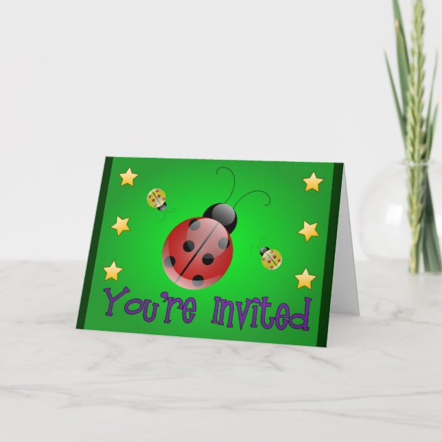 Ladybug Kids Party Invitation (Front)