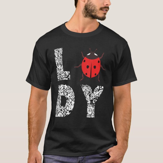 Ladybug Lady Leopard Ladybug  Cute Ladybug Insect T-Shirt (Front)