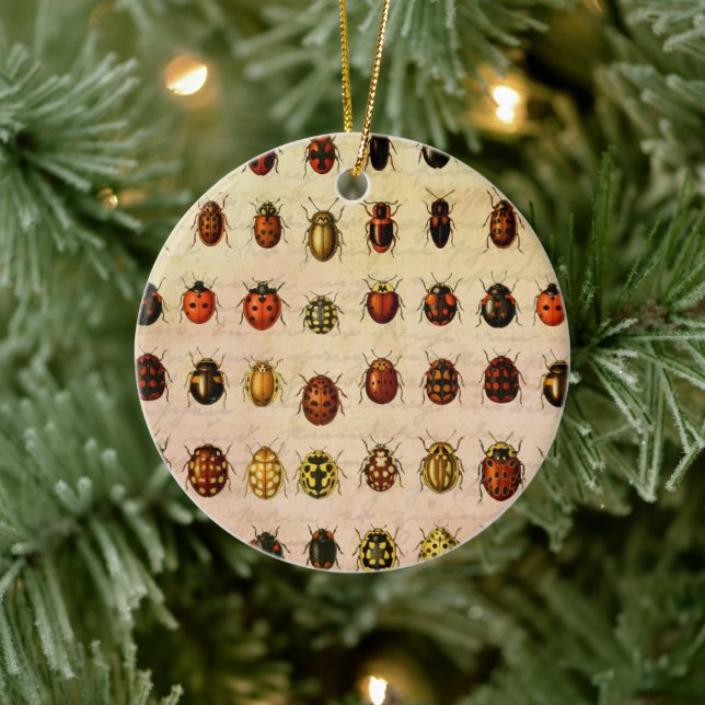 Ladybug Ladybird Beetle Insect Bug Ceramic Ornament (Tree)