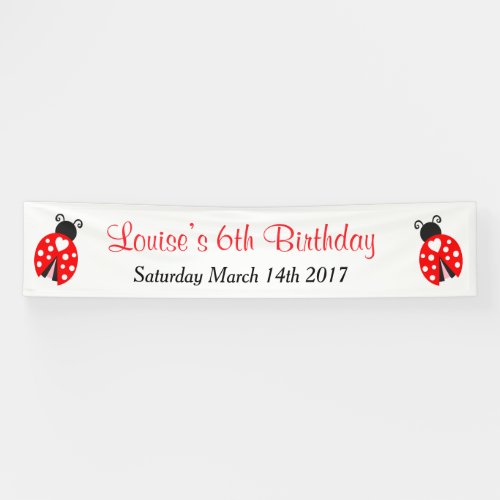Ladybug Ladybird Birthday Party Banner
