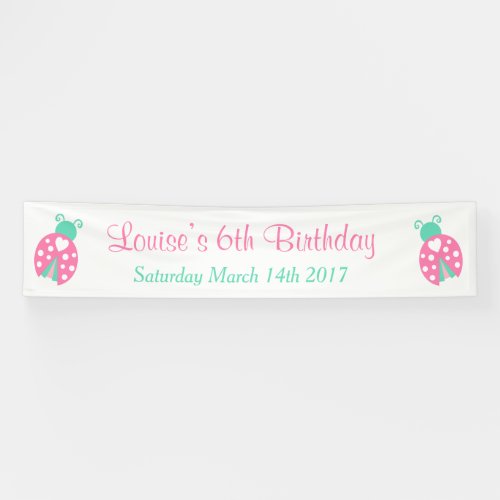 Ladybug Ladybird Birthday Party Banner