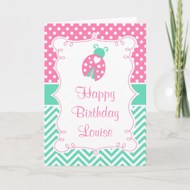 Ladybug Ladybird Birthday Party  Card (Front)