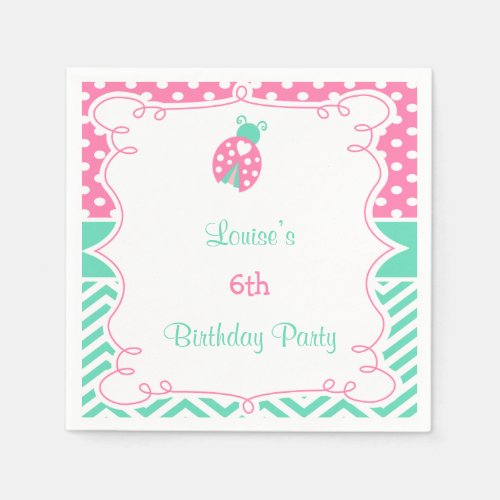 Ladybug Ladybird Birthday Party Napkins